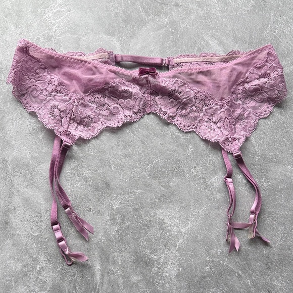 Victoria's Secret Other - Victoria’s Secret silver label pink purple garter belt xs/s